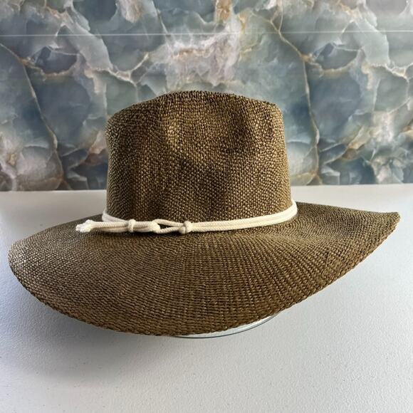 Universal Threads Good Co Accessories - Universal Thread Natural Woven Hat 100% Paper w White Rope Tie Adjustable